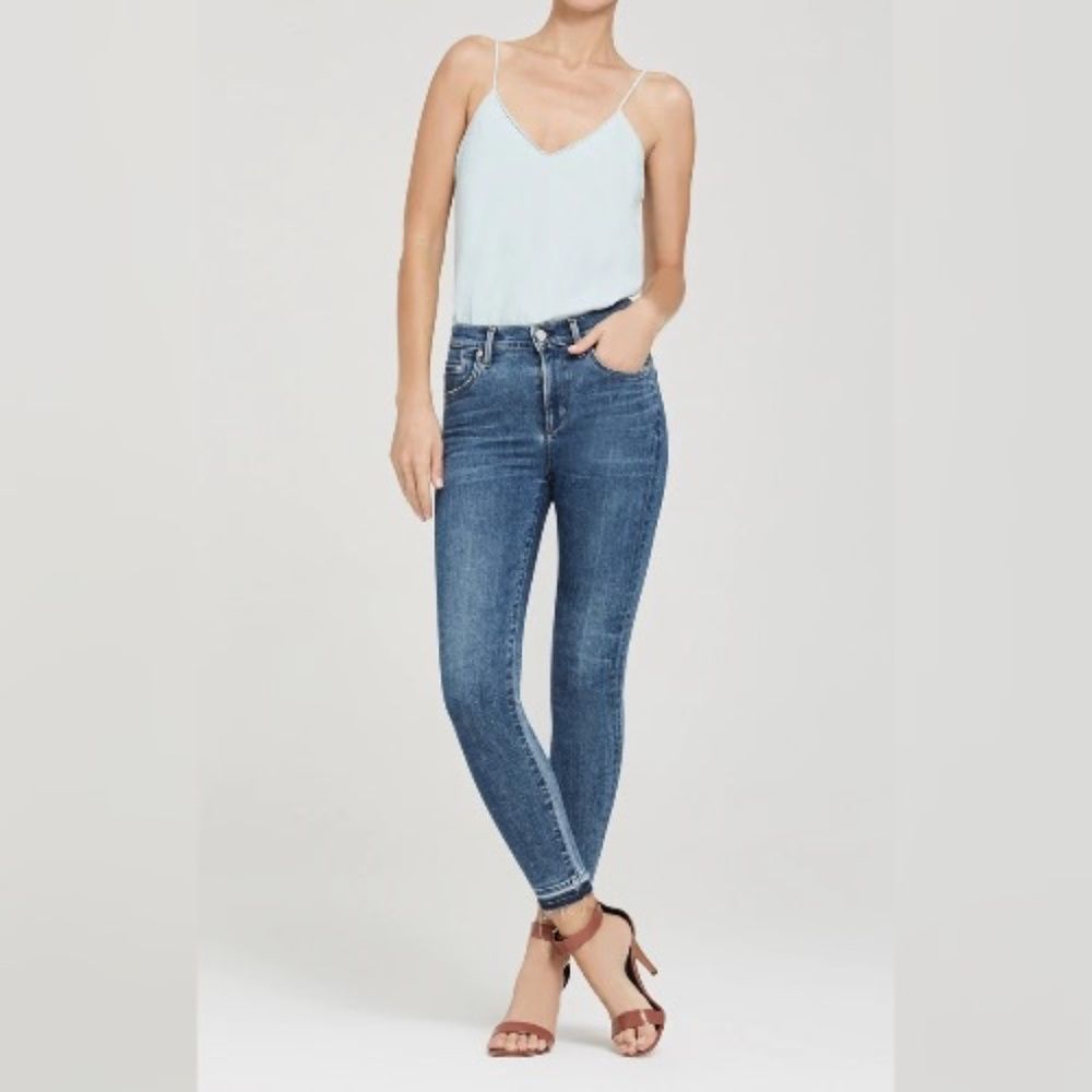 Citizens of Humanity Womens Blue Rocket Crop High Rise Skinny Jeans